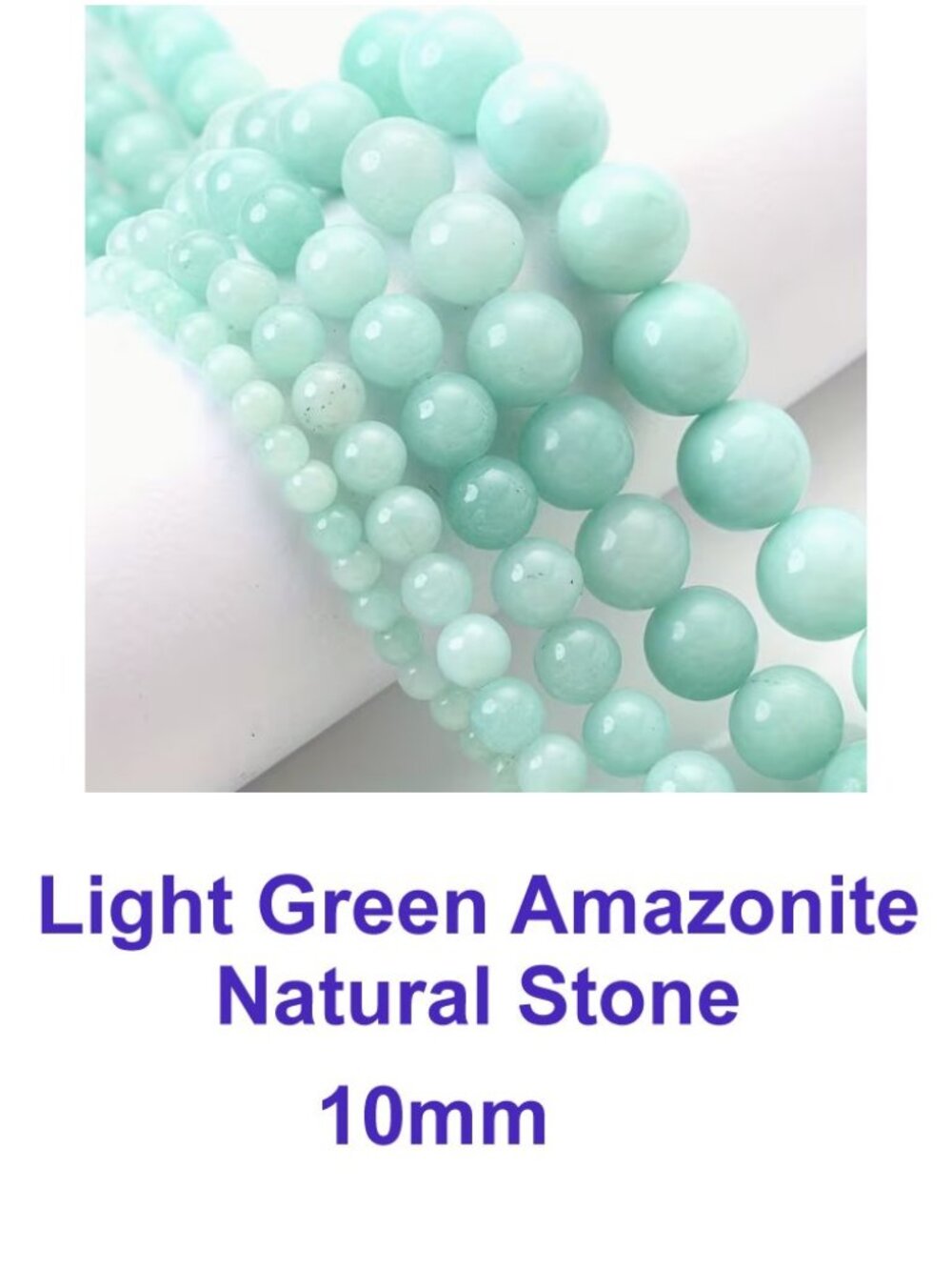 Natural Blue Amazonite  Big, Bold, Beautiful 10mm! 15" Strand